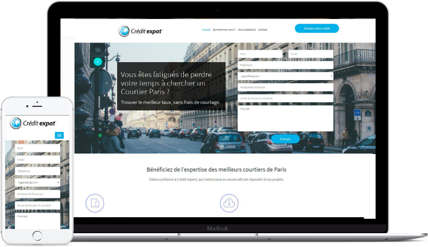 mockup site crédit expert